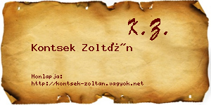 Kontsek Zoltán névjegykártya